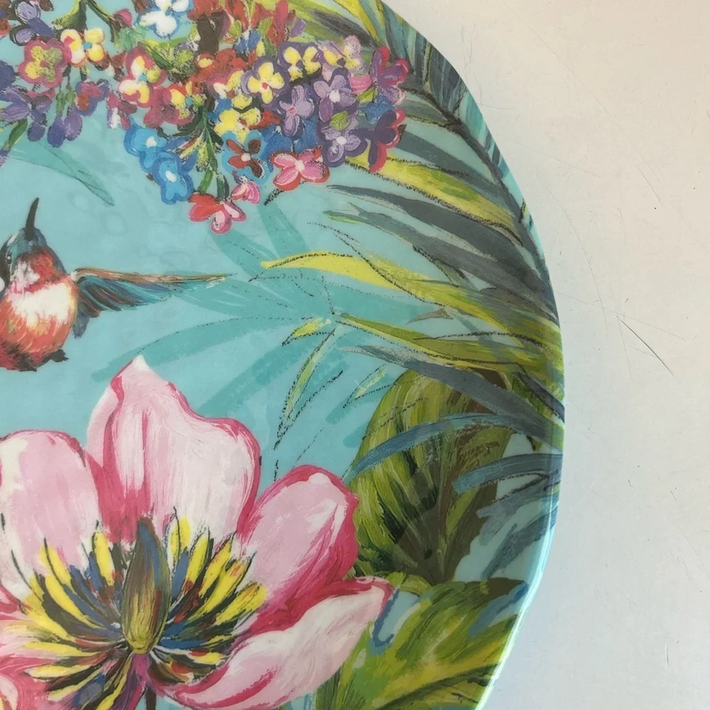 Pier 1 Imports Humming Bird Floral Melamine 8.5